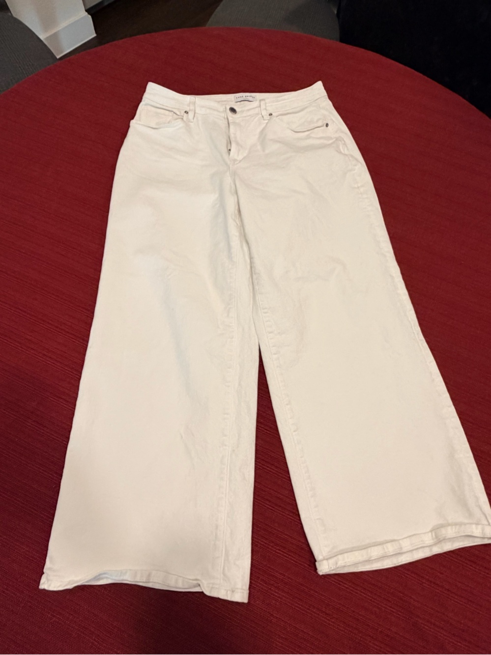 Lane Bryant High Rise Signature Fit Wide Leg Barrel White Jeans Size 14